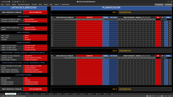 Excel de Planificación de Entrenamiento