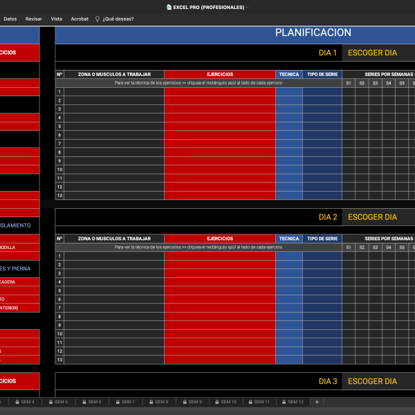 Excel de Planificación de Entrenamiento